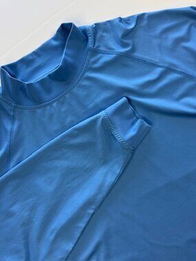 FootJoy Blue XL Mock Neck Long Sleeve Polo Golf Shirt Men's Pullover